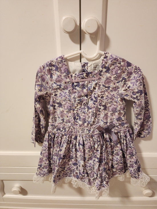 Mayoral Other - Mayoral Purple Floral Long Sleeve Dress Top with Bow